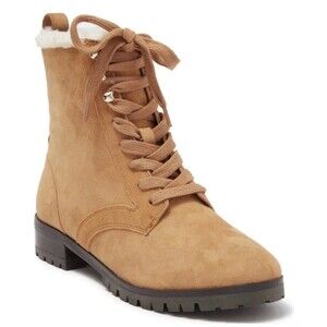 Kate Spade New York Reagan Faux Stearling Lined Lug Sole Suede Boot Sz 5.5 New